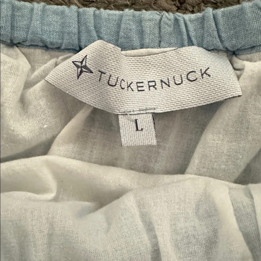 Tuckernuck Light Blue Chambray Smocked Mini Skirt - Picture 2 of 3